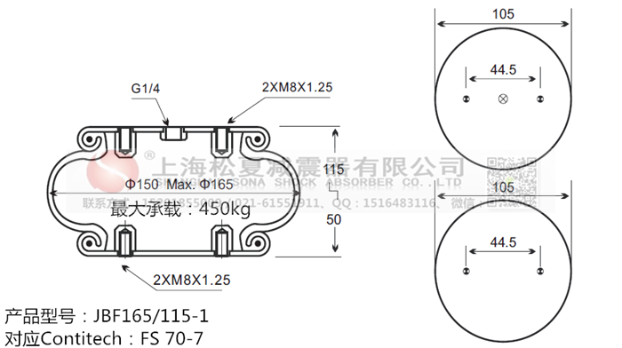 JBF165/115-1橡膠<a href='http://www.njcmzzs.cn/' target='_blank'><u>空氣彈簧</u></a>