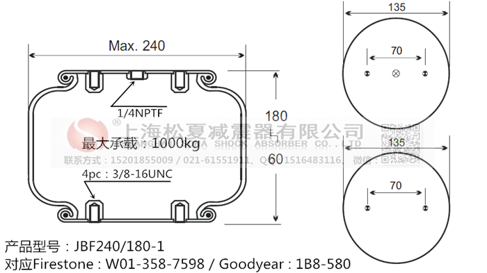 JBF240-180-1橡膠<a href='http://www.njcmzzs.cn/' target='_blank'><u>空氣彈簧</u></a>