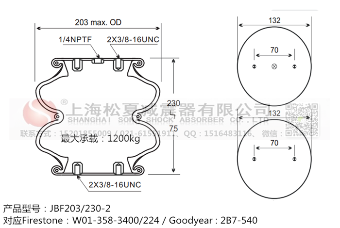 JBF203/230-2橡膠<a href='http://www.njcmzzs.cn/' target='_blank'><u>空氣彈簧</u></a>